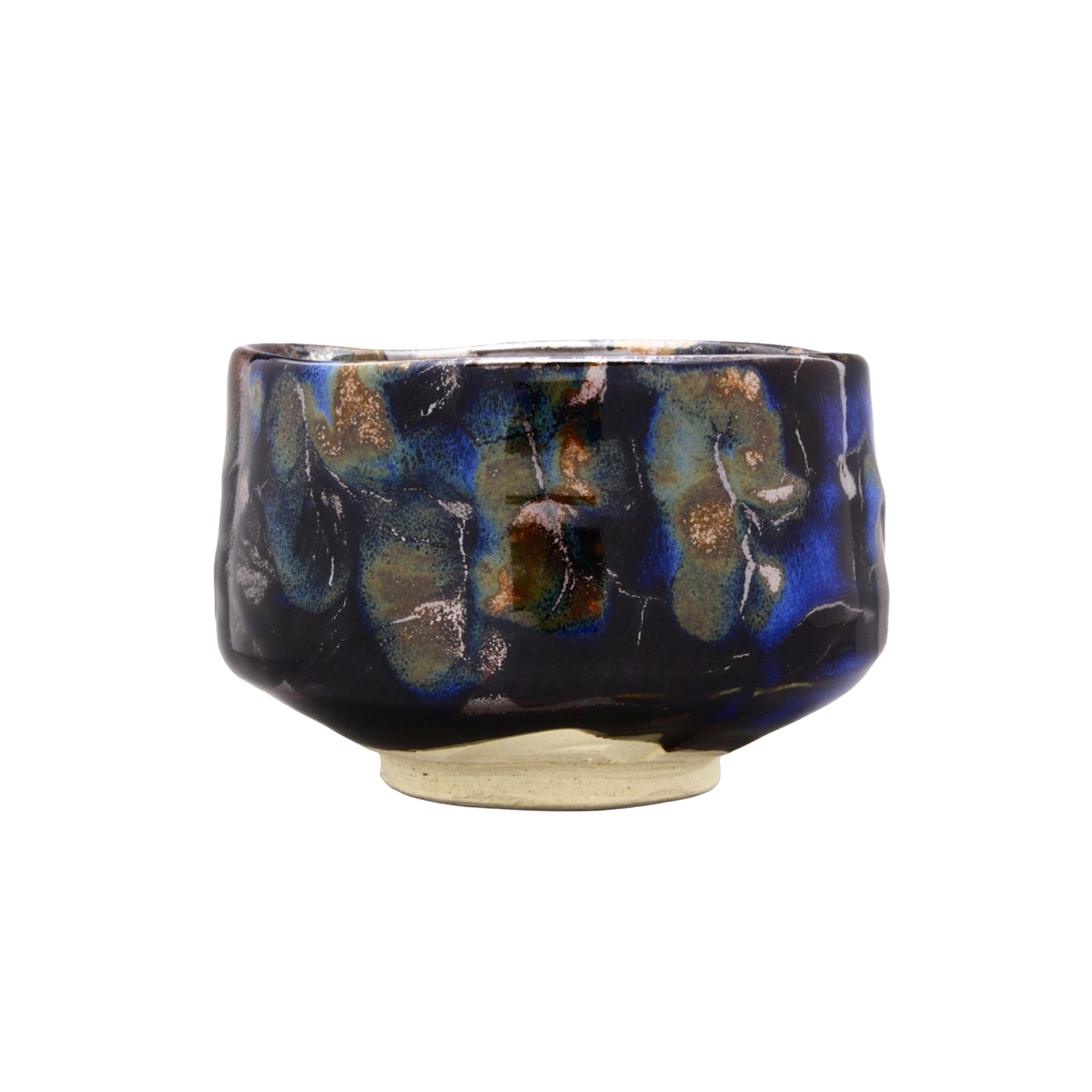 Tenmoku matcha bowl with red oxide glaze